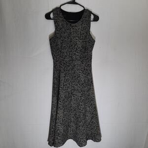 Zara Basic S Sleeveless Fit & Flare Dress Black White Abstract Work Cocktail